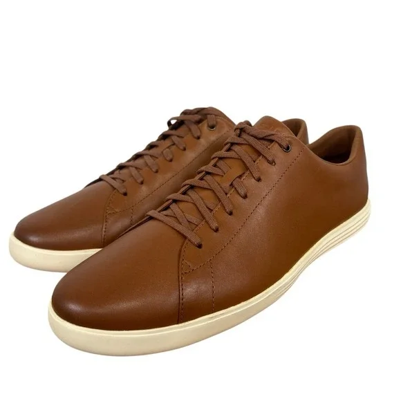 Cole Haan Men's Grand Crosscourt II Sneaker Cognac Brown Leather Casual Sz 13 - Picture 1 of 12